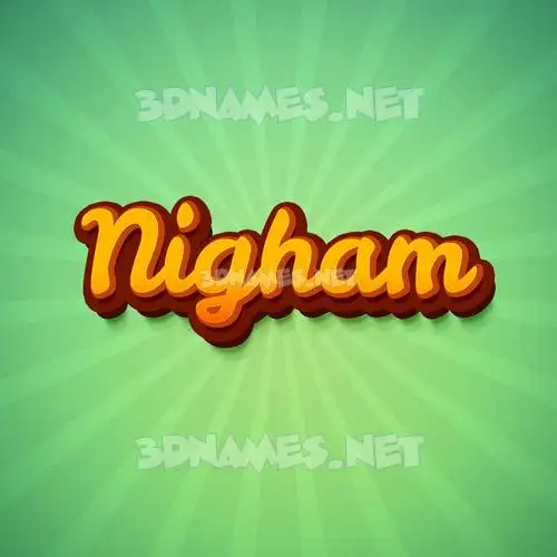 nigham in Green Rays style - 3D name wallpaper