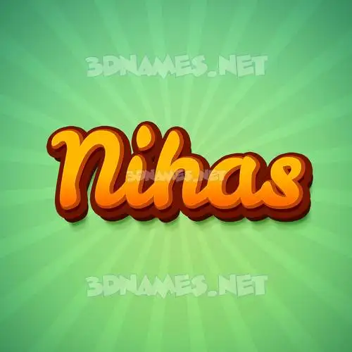 nihas in Green Rays style - 3D name wallpaper