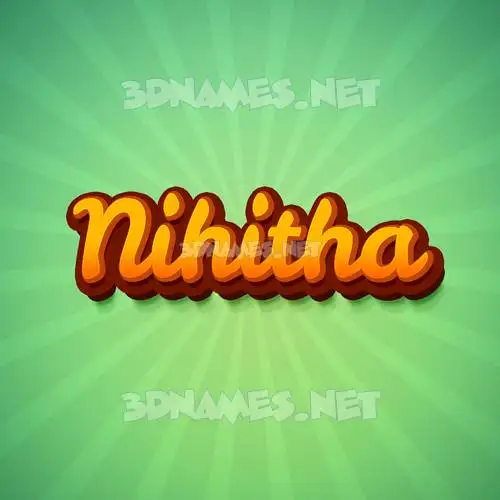 nihitha in Green Rays style - 3D name wallpaper