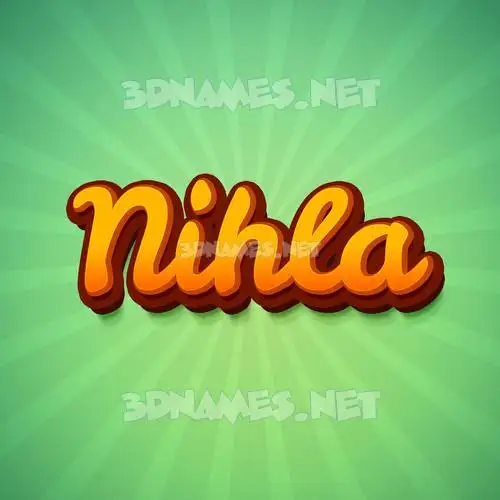 nihla in Green Rays style - 3D name wallpaper