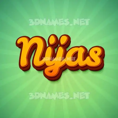 nijas in Green Rays style - 3D name wallpaper