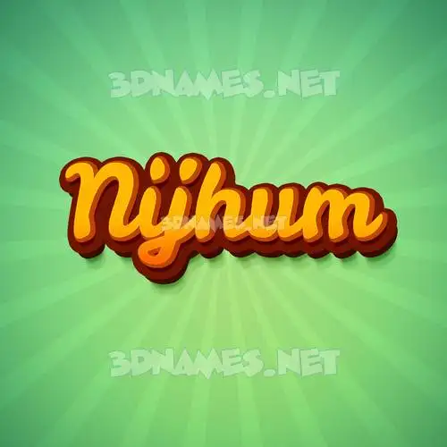 nijhum in Green Rays style - 3D name wallpaper