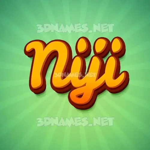 niji in Green Rays style - 3D name wallpaper niji in Green Rays style - 3D name wallpaper