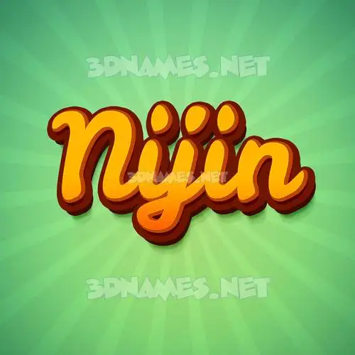 nijin in Green Rays style - 3D name wallpaper nijin in Green Rays style - 3D name wallpaper