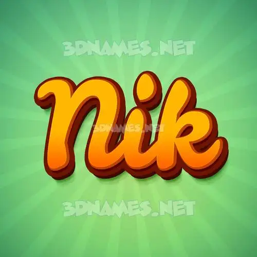 nik in Green Rays style - 3D name wallpaper nik in Green Rays style - 3D name wallpaper