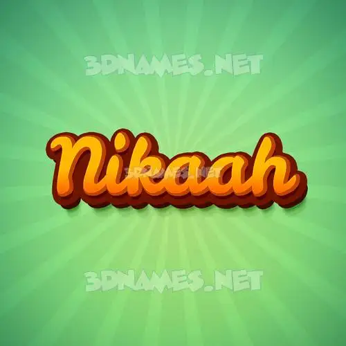 nikaah in Green Rays style - 3D name wallpaper