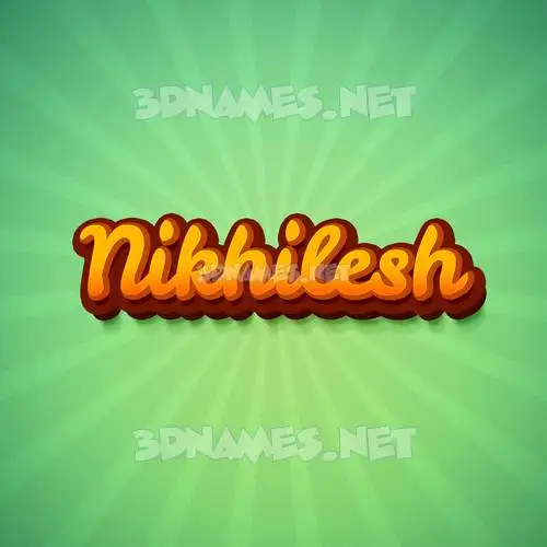 nikhilesh in Green Rays style - 3D name wallpaper