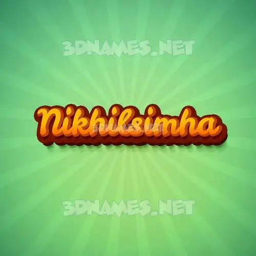 nikhilsimha in Green Rays style - 3D name wallpaper