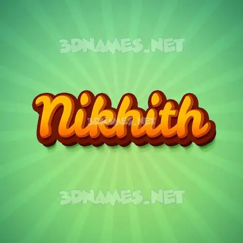 nikhith in Green Rays style - 3D name wallpaper