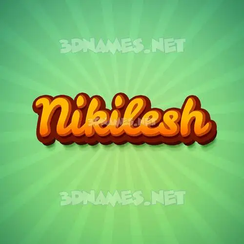 nikilesh in Green Rays style - 3D name wallpaper