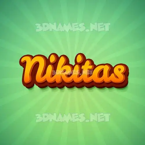 nikitas in Green Rays style - 3D name wallpaper