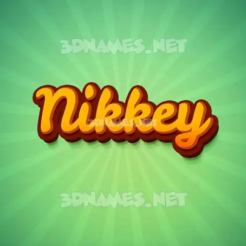nikkey in Green Rays style - 3D name wallpaper