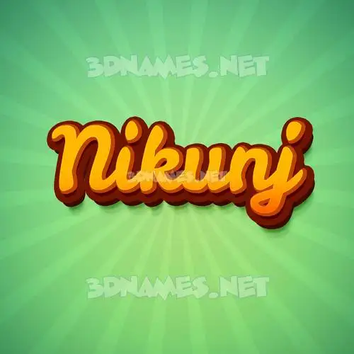 nikunj in Green Rays style - 3D name wallpaper