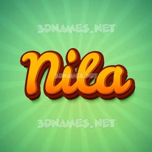nila in Green Rays style - 3D name wallpaper
