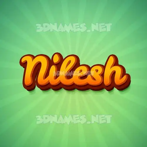 nilesh in Green Rays style - 3D name wallpaper