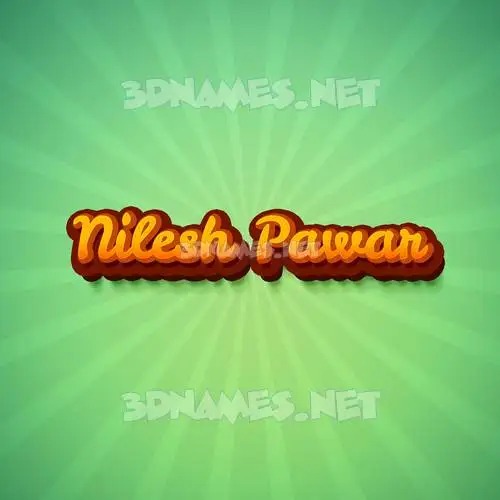 nilesh pawar in Green Rays style - 3D name wallpaper