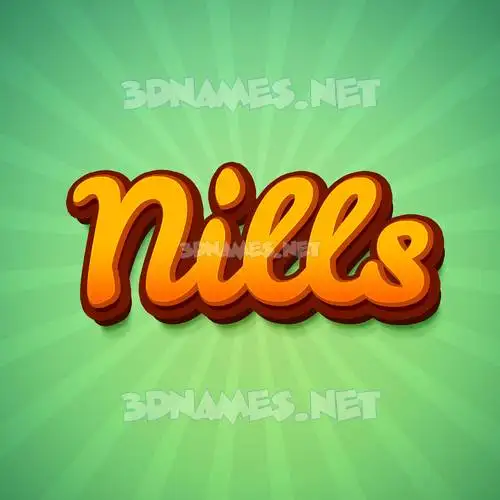 nills in Green Rays style - 3D name wallpaper