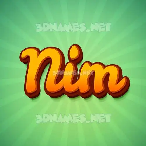 nim in Green Rays style - 3D name wallpaper