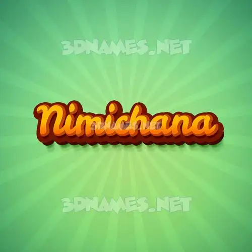 nimichana in Green Rays style - 3D name wallpaper