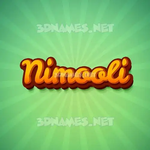 nimooli in Green Rays style - 3D name wallpaper