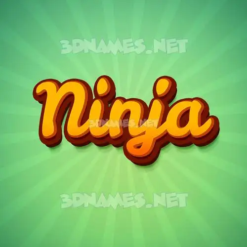 ninja in Green Rays style - 3D name wallpaper ninja in Green Rays style - 3D name wallpaper