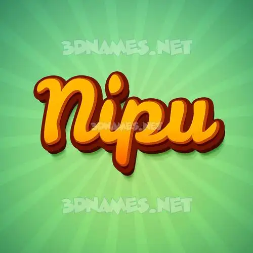 nipu in Green Rays style - 3D name wallpaper