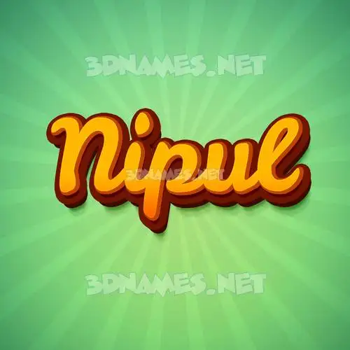 nipul in Green Rays style - 3D name wallpaper