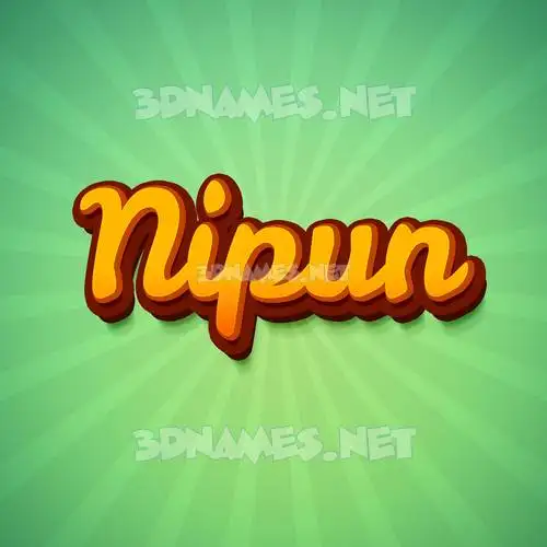 nipun in Green Rays style - 3D name wallpaper