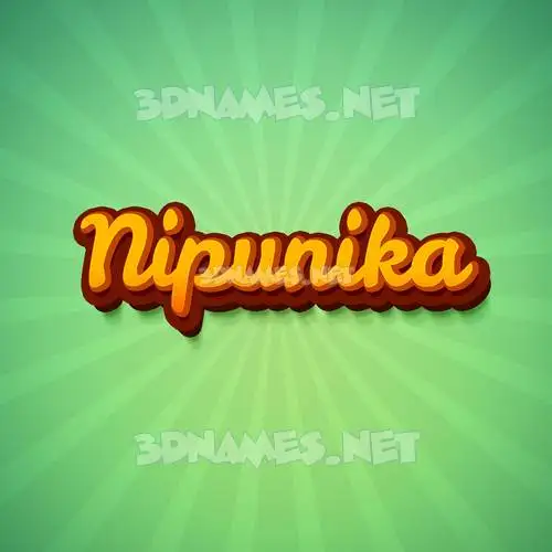 nipunika in Green Rays style - 3D name wallpaper