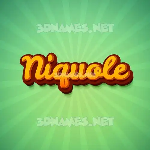 niquole in Green Rays style - 3D name wallpaper