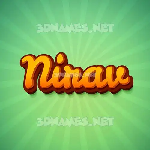 nirav in Green Rays style - 3D name wallpaper