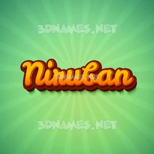 niruban in Green Rays style - 3D name wallpaper