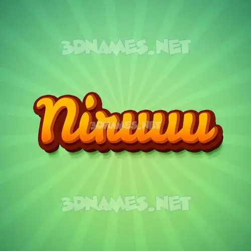 niruuu in Green Rays style - 3D name wallpaper