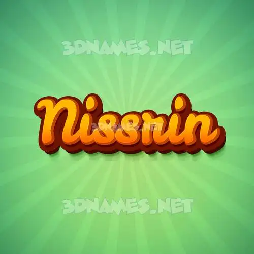 nissrin in Green Rays style - 3D name wallpaper