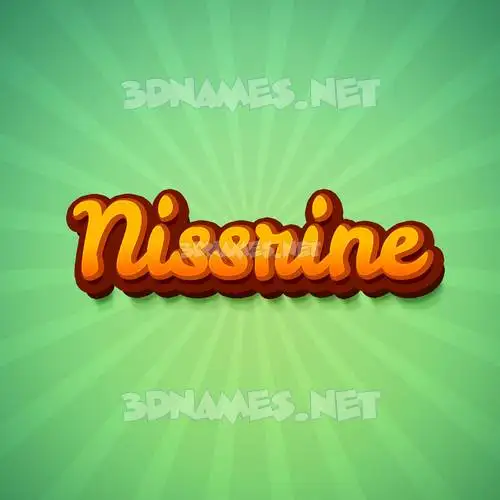 nissrine in Green Rays style - 3D name wallpaper