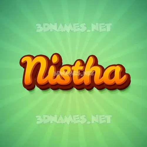 nistha in Green Rays style - 3D name wallpaper
