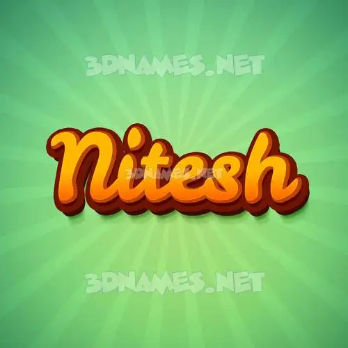 nitesh in Green Rays style - 3D name wallpaper