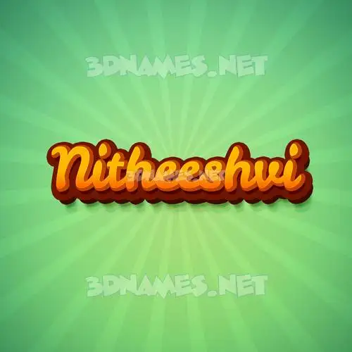 nitheeshvi in Green Rays style - 3D name wallpaper