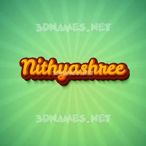 nithyashree in Green Rays style - 3D name wallpaper