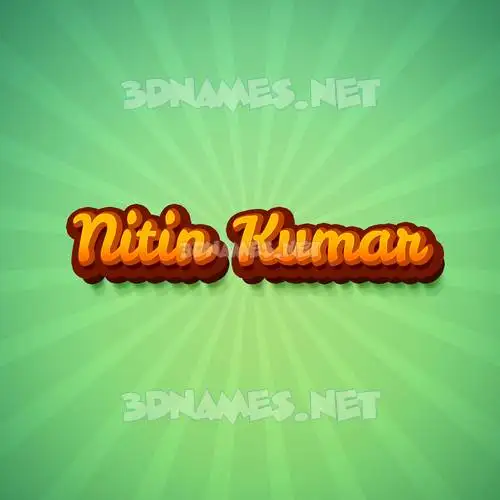 nitin kumar in Green Rays style - 3D name wallpaper
