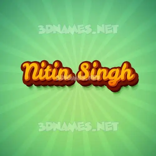 nitin singh in Green Rays style - 3D name wallpaper