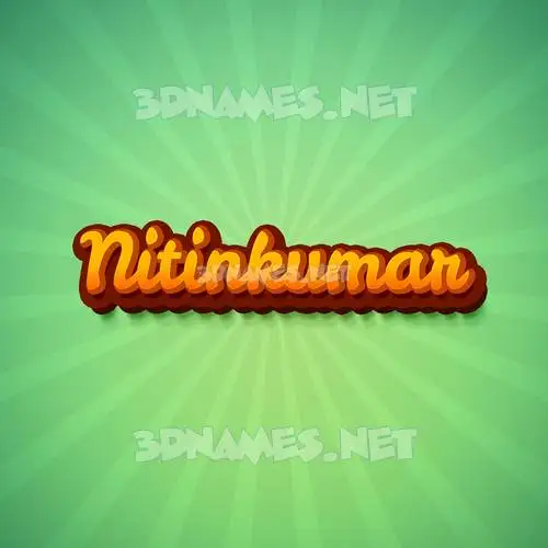 nitinkumar in Green Rays style - 3D name wallpaper