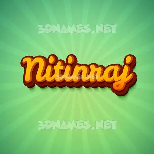 nitinraj in Green Rays style - 3D name wallpaper