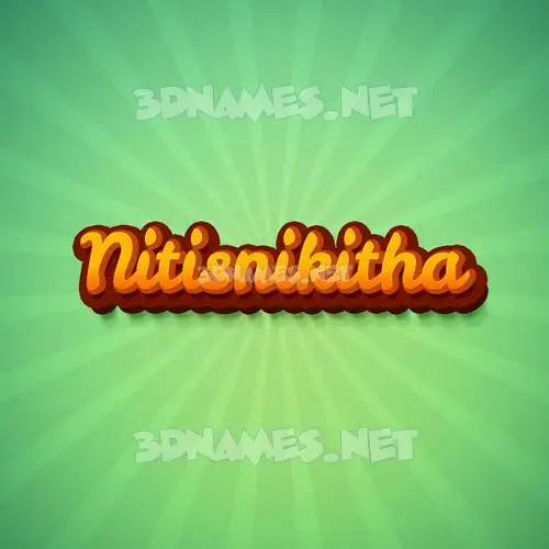 nitisnikitha in Green Rays style - 3D name wallpaper