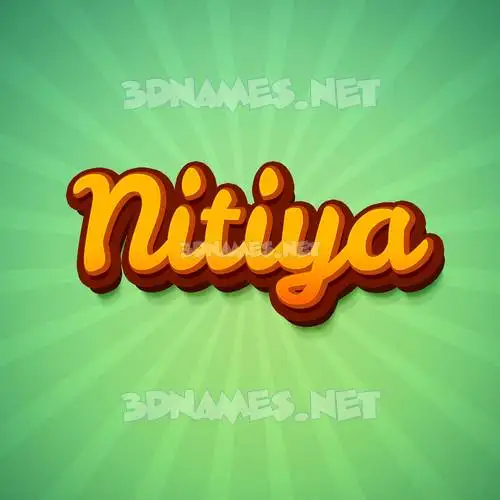 nitiya in Green Rays style - 3D name wallpaper