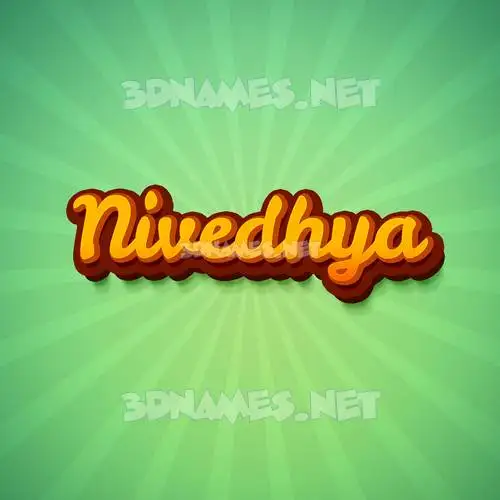 nivedhya in Green Rays style - 3D name wallpaper