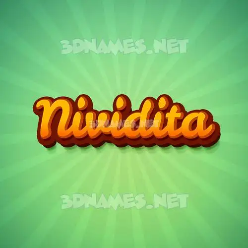 nividita in Green Rays style - 3D name wallpaper
