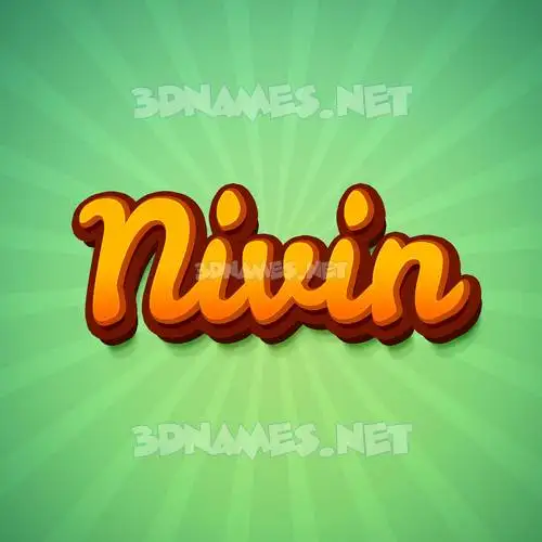 nivin in Green Rays style - 3D name wallpaper