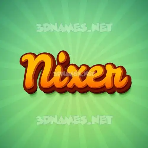 nixer in Green Rays style - 3D name wallpaper