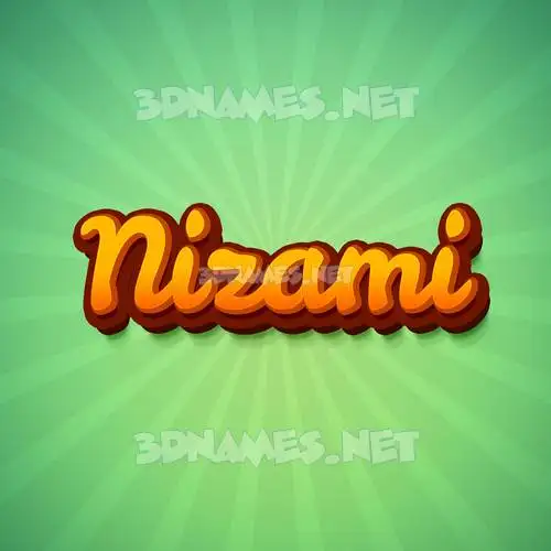 nizami in Green Rays style - 3D name wallpaper